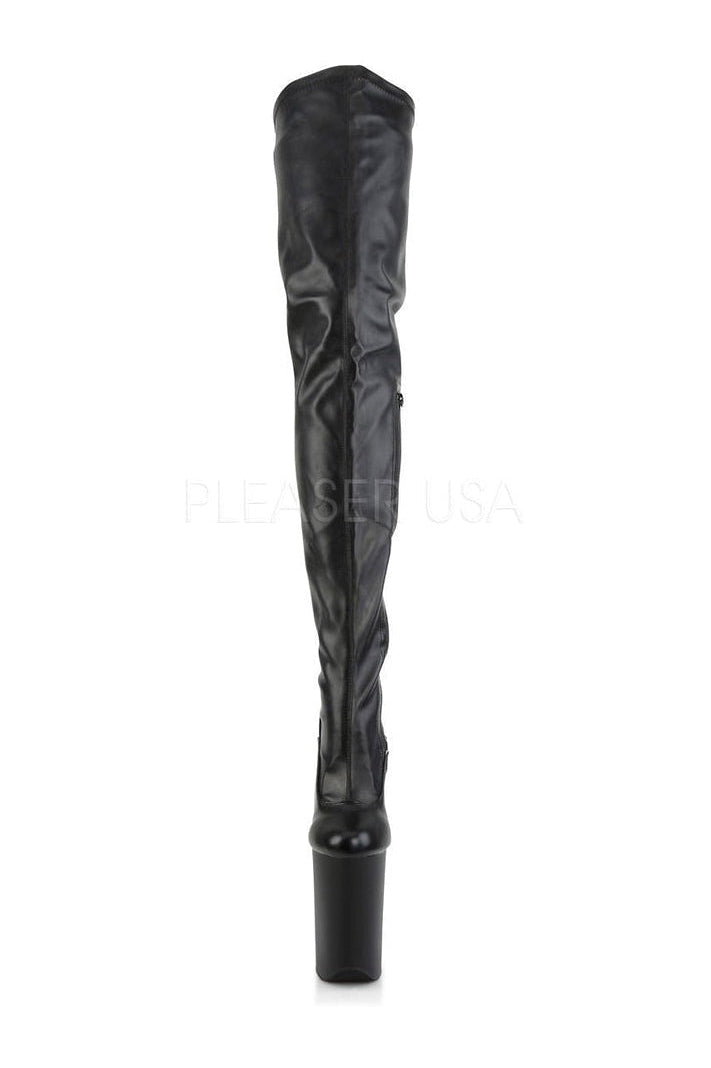 PLEASER INFINITY-4000 Platform Boot | Black Faux Leather