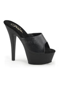 PLEASER KISS-201 Platform Sandal | Black Faux Leather