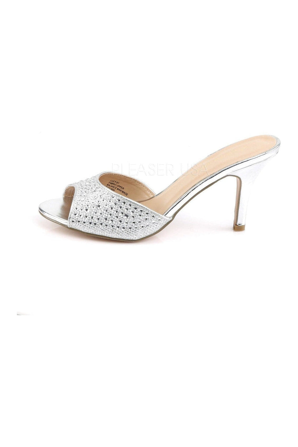  LUCY-01 Slide | Silver Fabric