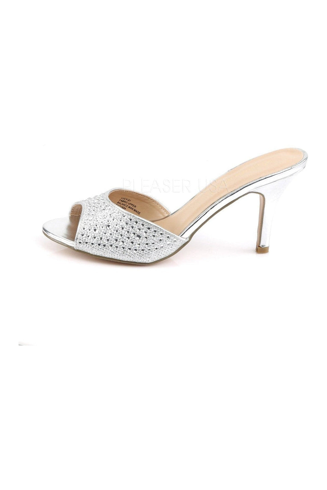  LUCY-01 Slide | Silver Fabric