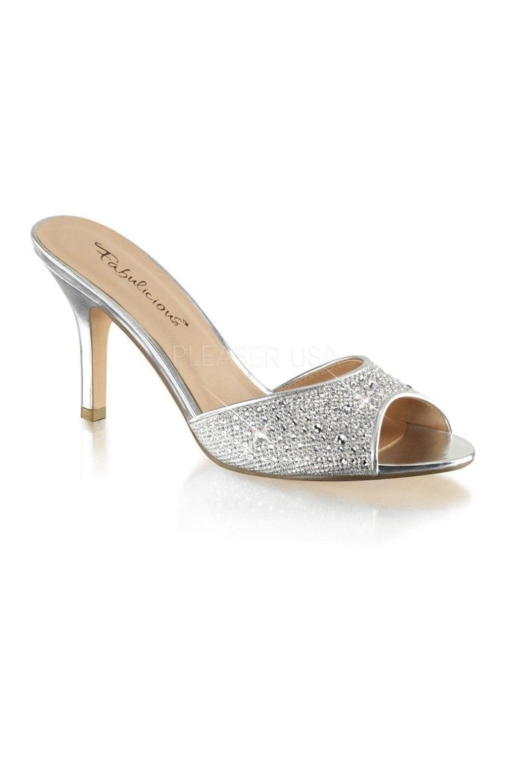 LUCY-01 Slide | Silver Fabric