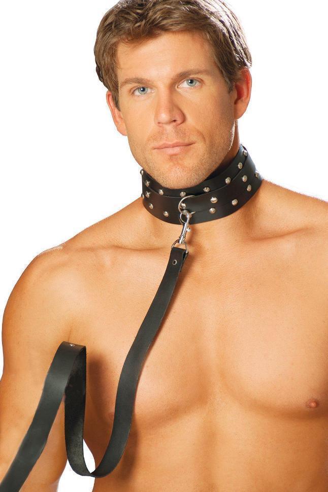  Men'S Studded Leather Collar