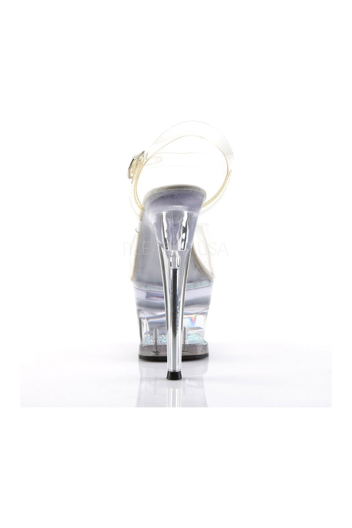PLEASER MOON-708DM Platform Sandal | Clear Vinyl