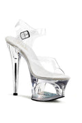 PLEASER MOON-708DM Platform Sandal | Clear Vinyl