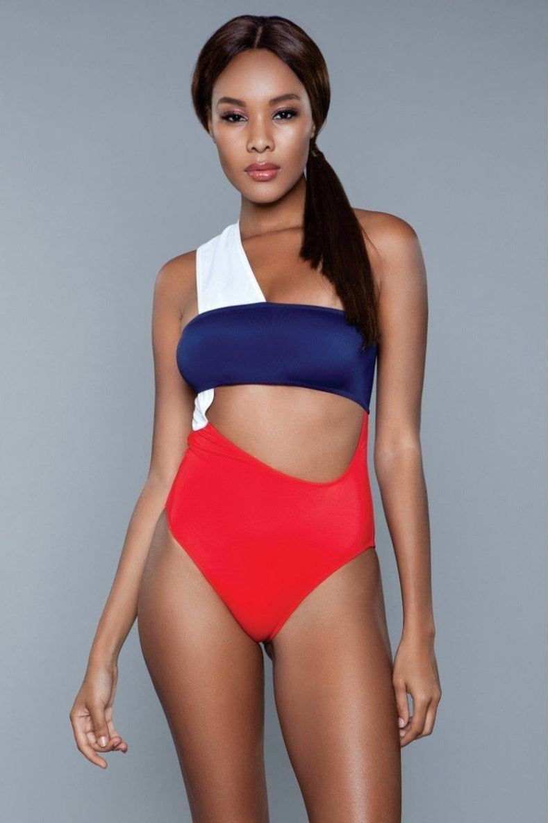  One Shoulder Cutout Swimsuit