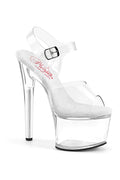 PLEASER PASSION-708 Sandal | Clear Vinyl