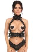  Plus Size Pinstripe Double Strap Body Harness