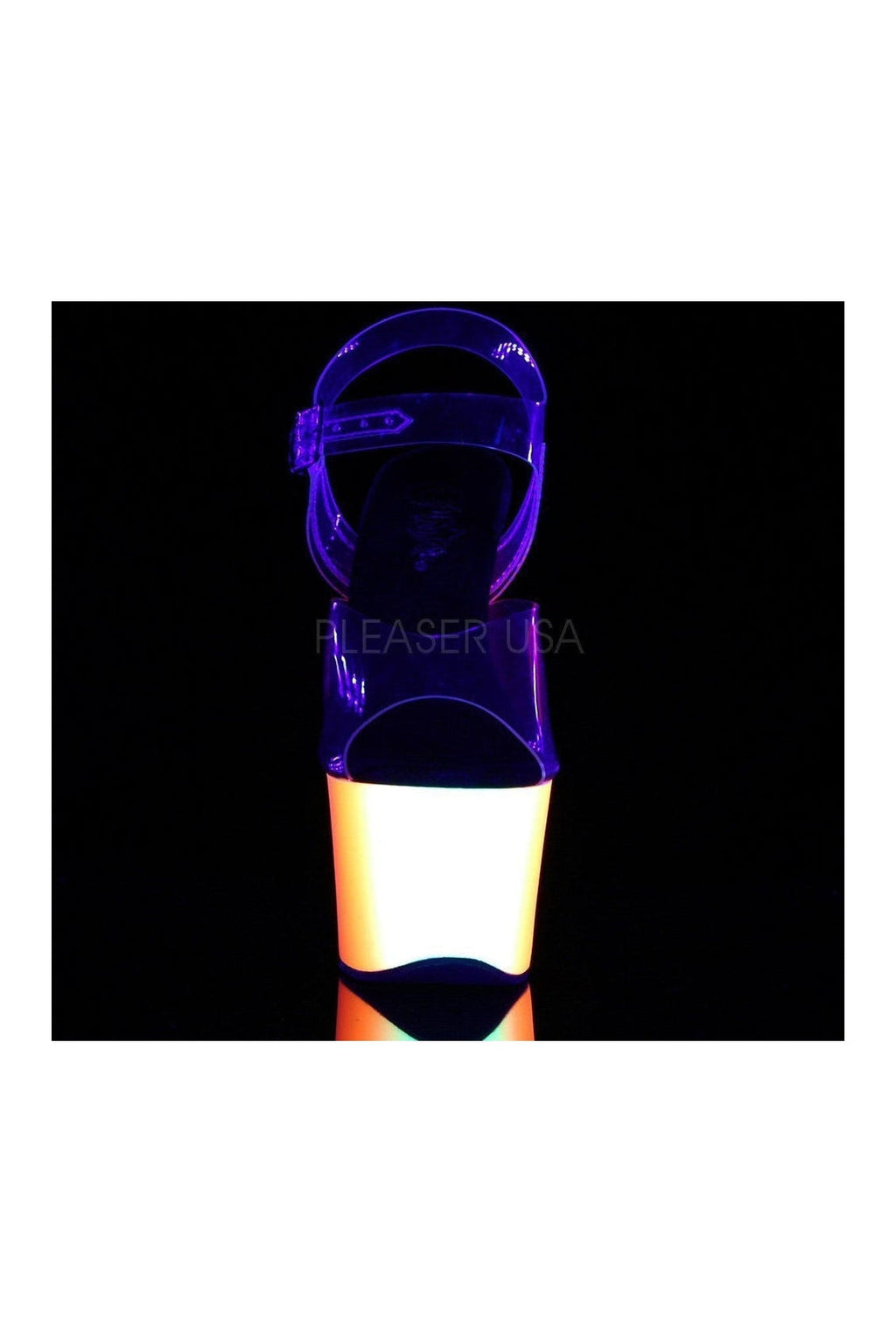 PLEASER RAINBOW-308UV Platform Sandal | Clear Vinyl