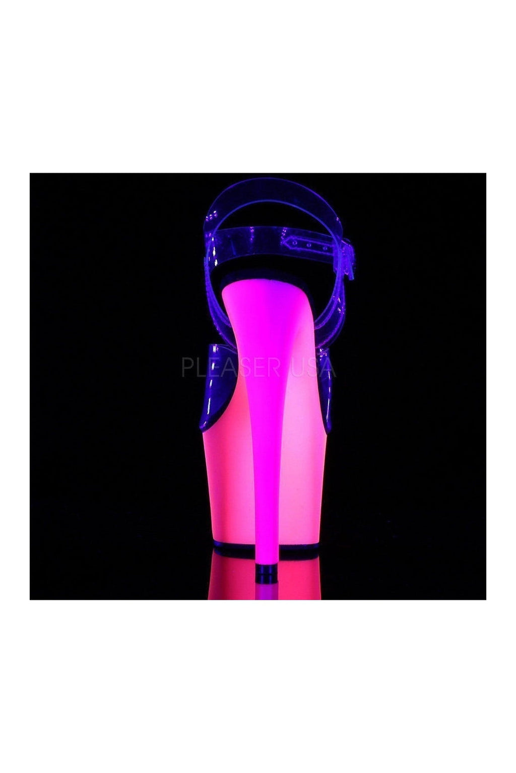 PLEASER RAINBOW-308UV Platform Sandal | Clear Vinyl