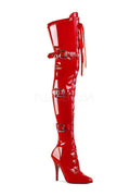 PLEASER SEDUCE-3028 Thigh Boot | Red Patent