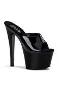 PLEASER SKY-301 Platform Sandal | Black Patent