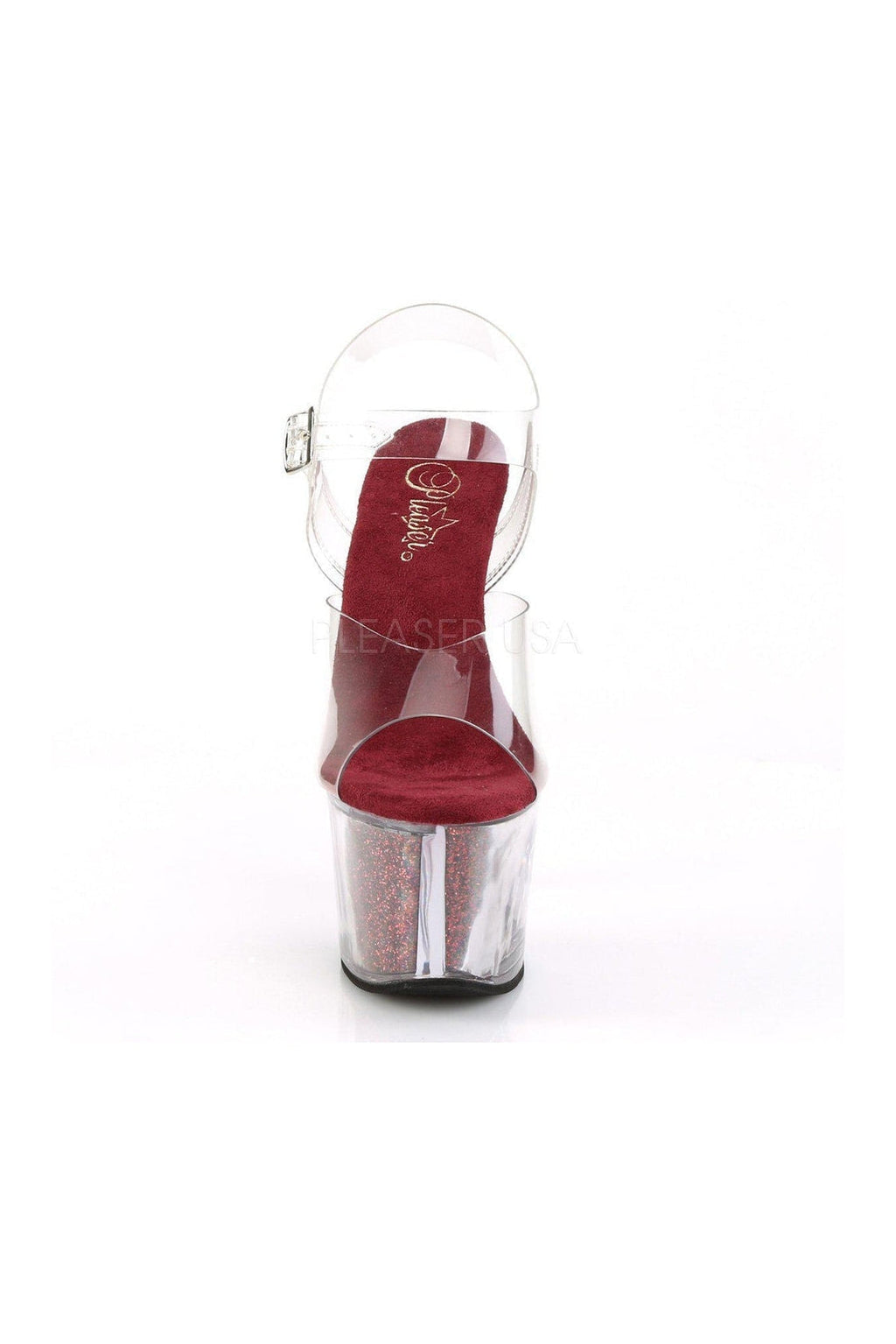 PLEASER SKY-308G-T Platform Sandal | Clear Vinyl