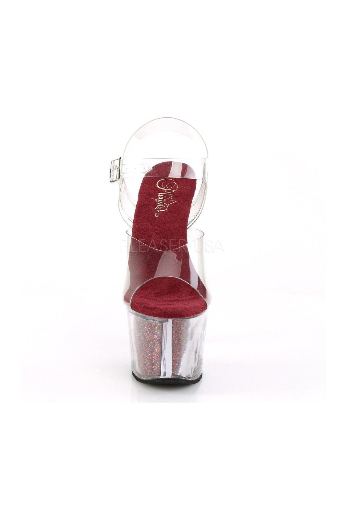 PLEASER SKY-308G-T Platform Sandal | Clear Vinyl