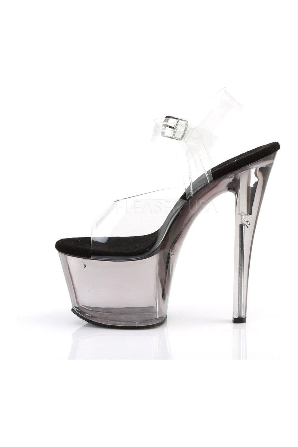 PLEASER SKY-308T Platform Sandal | Clear Vinyl