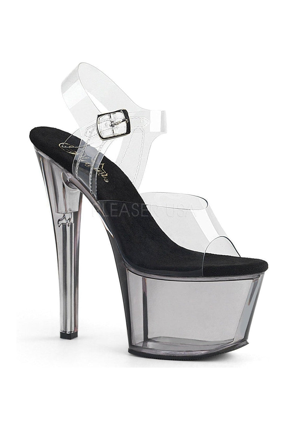PLEASER SKY-308T Platform Sandal | Clear Vinyl