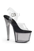 PLEASER SKY-308T Platform Sandal | Clear Vinyl