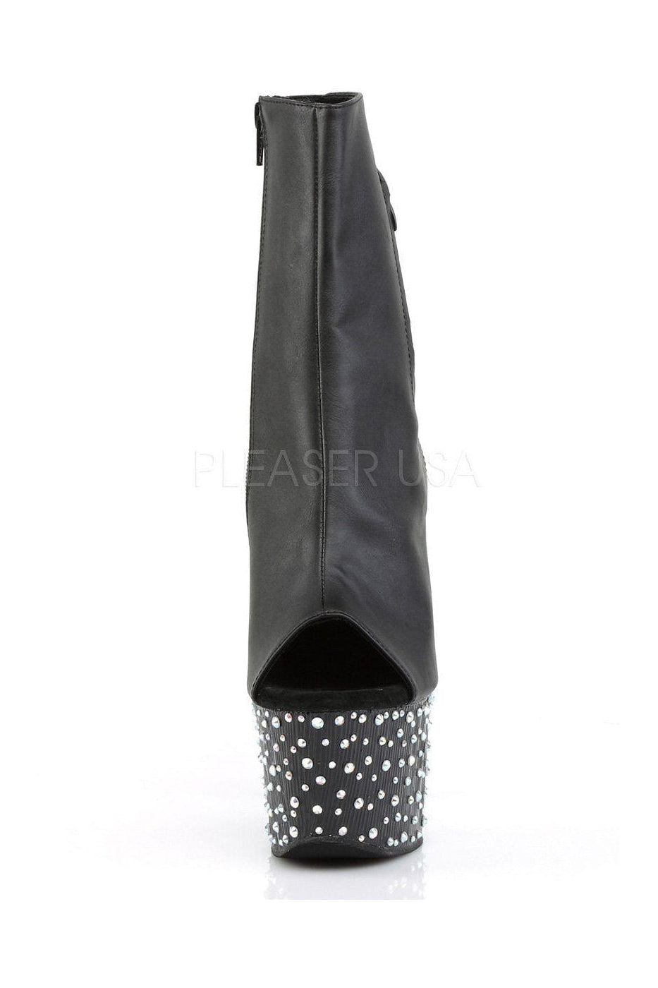PLEASER STARDANCE-1018-7 Platform Boot | Black Faux Leather