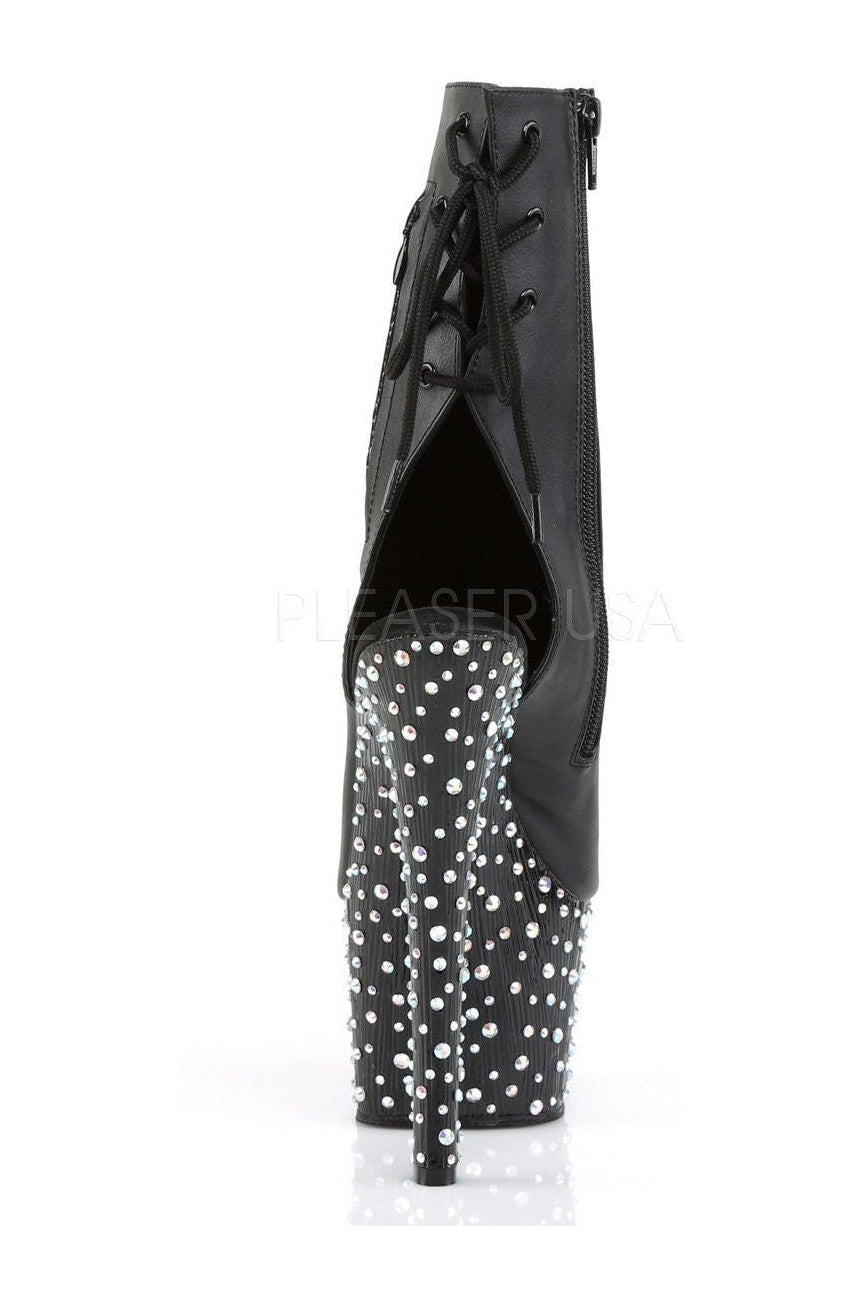 PLEASER STARDANCE-1018-7 Platform Boot | Black Faux Leather