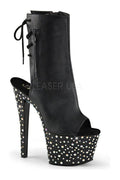 PLEASER STARDANCE-1018-7 Platform Boot | Black Faux Leather