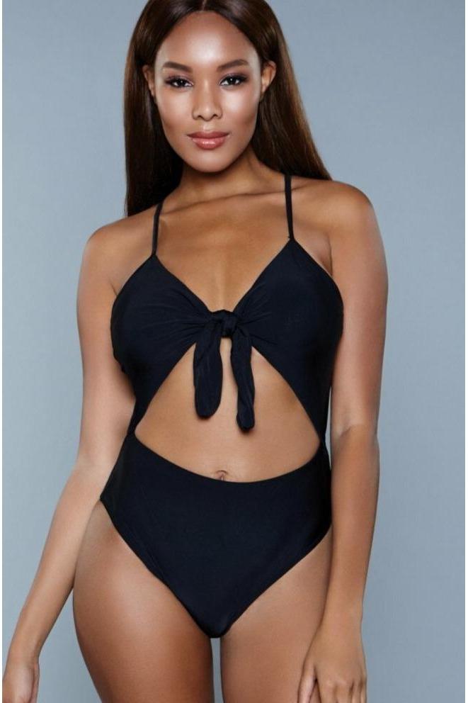 Tie Front One Piece Swimsuit