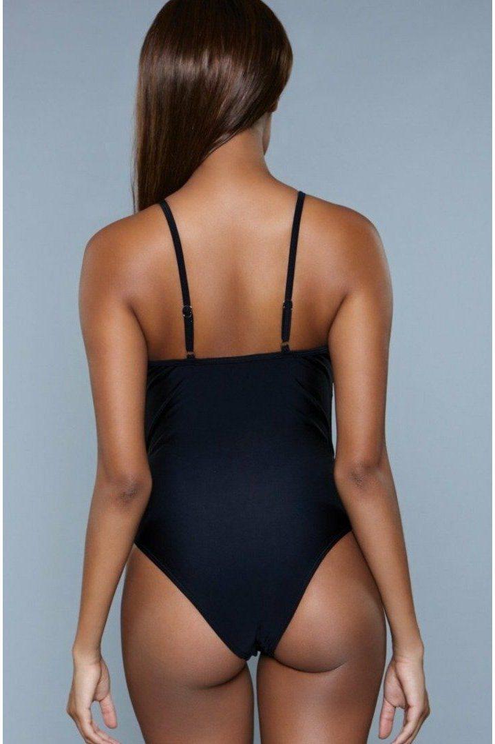  Tie Front One Piece Swimsuit