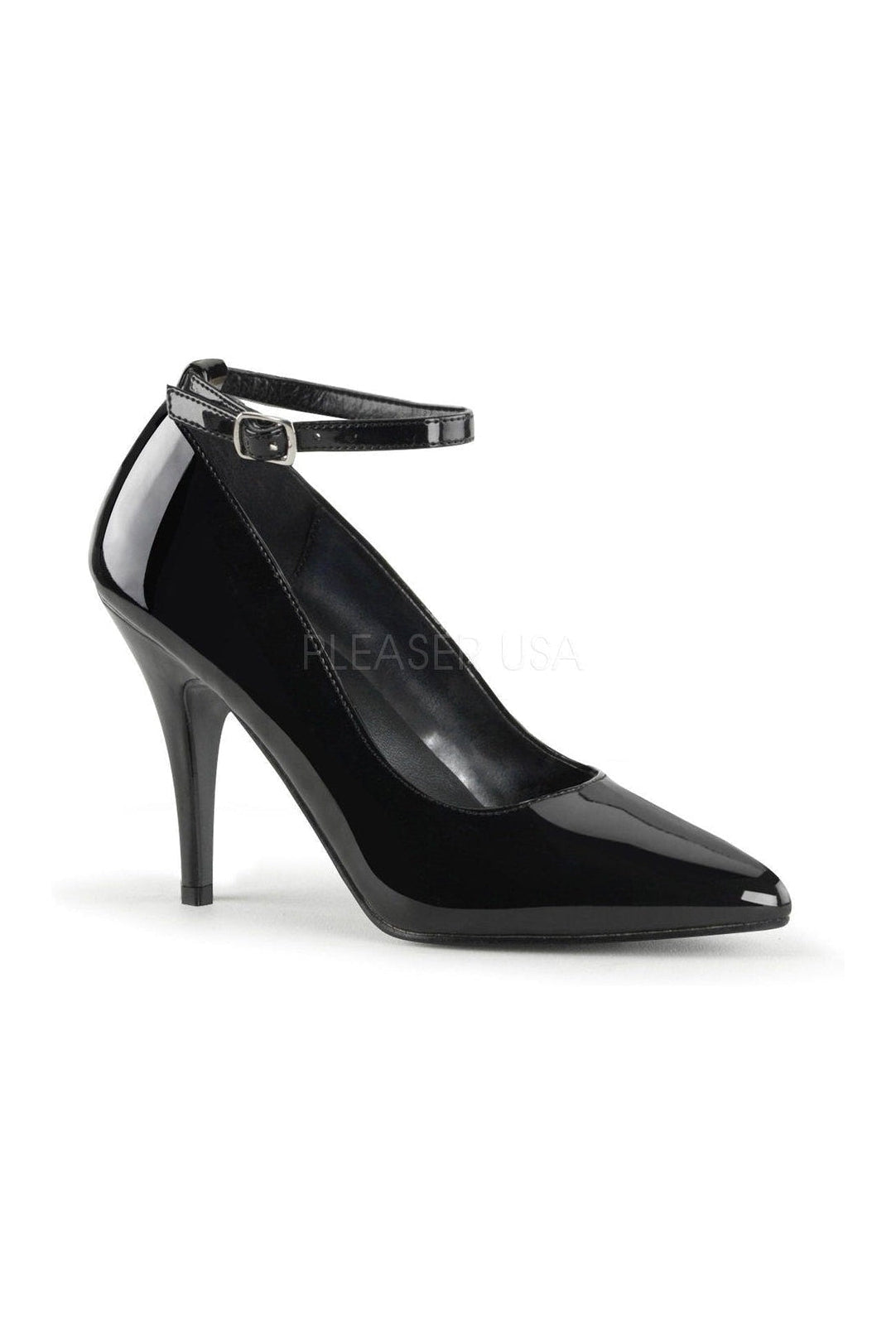 PLEASER VANITY-431 Pump | Black Patent