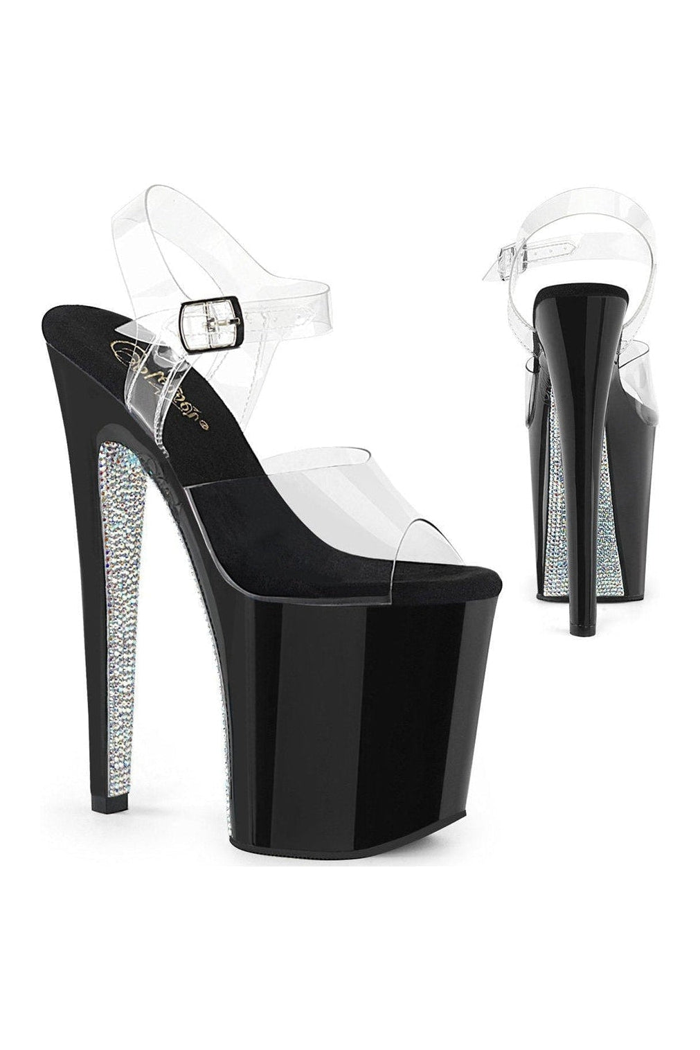 PLEASER XTREME-808CRS Exotic Sandal | Clear Vinyl